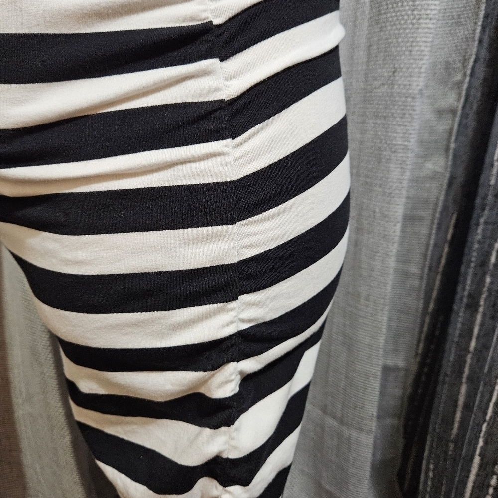 Isabel Maternity Black & White Striped Sleeveless Dress Size S - Picture 4 of 8